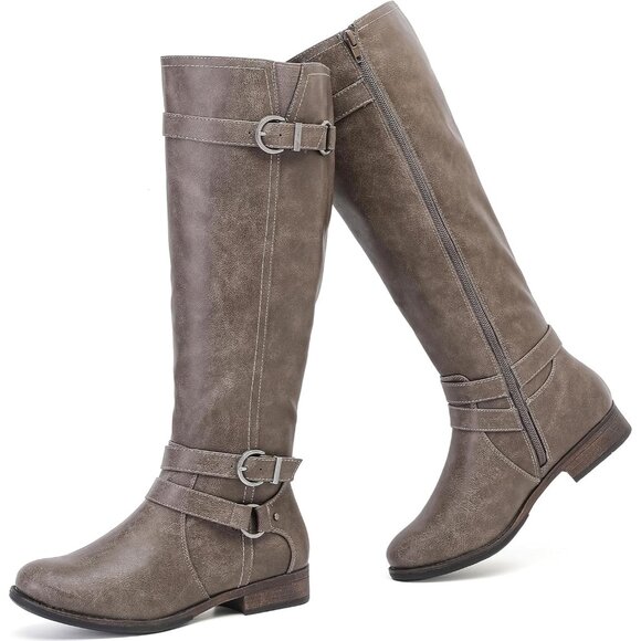 ⚡Women´s Dark Grey Knee High Boots Classic Comfort...
